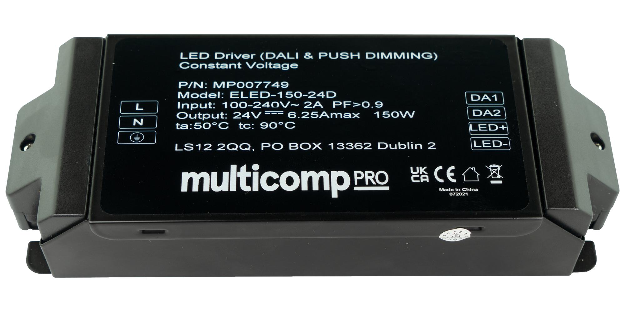 Multicomp Pro Mp007749 Led Driver, Constant Voltage, 150W