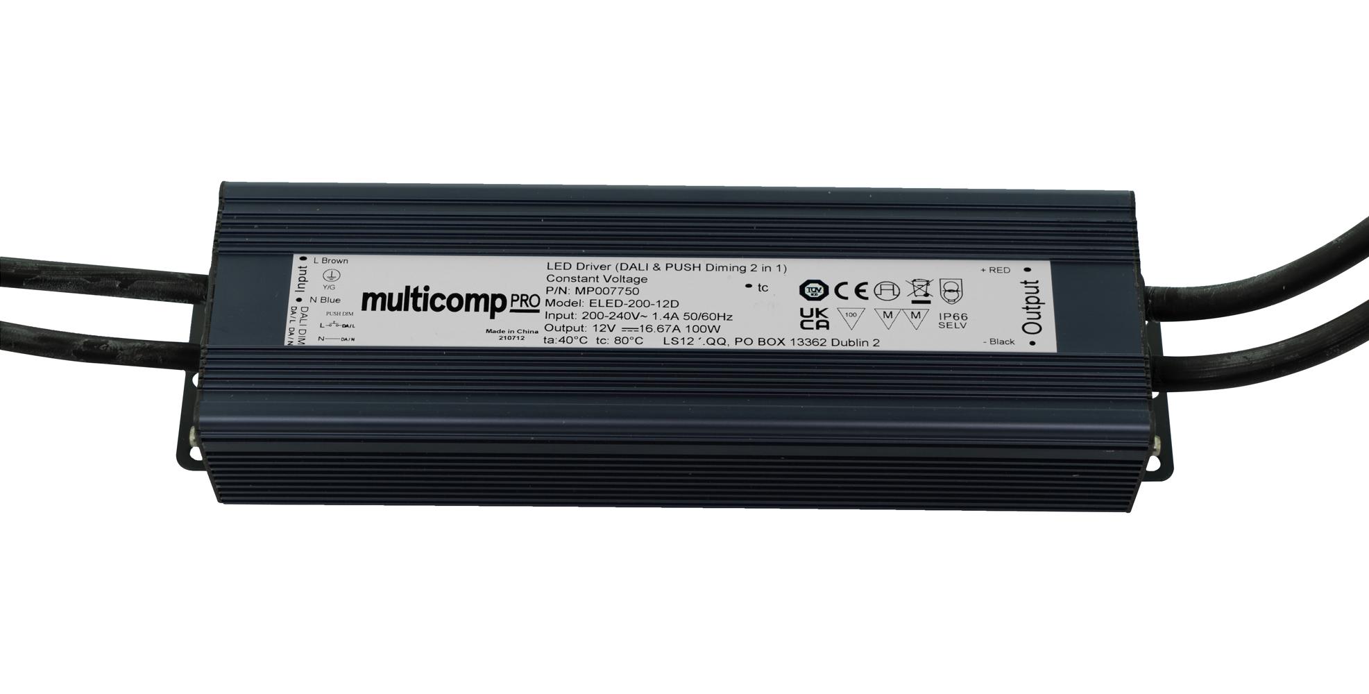 Multicomp Pro Mp007750 Led Driver, Constant Voltage, 200W