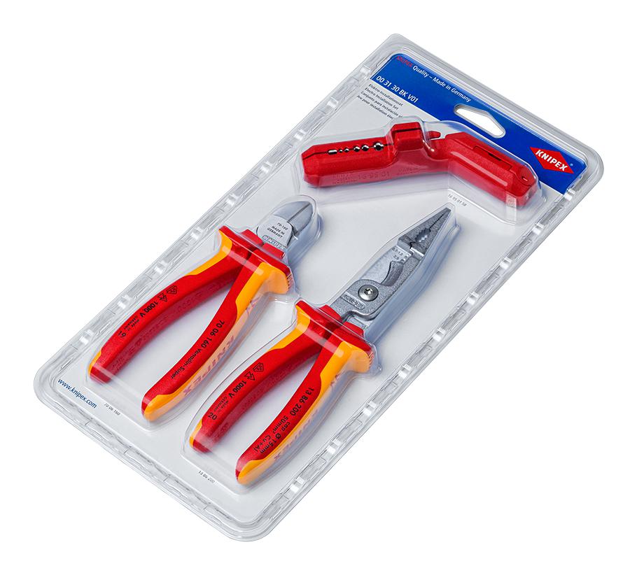 Knipex 00 31 30 Bk V01 Electrical Installations Set, 3Pc