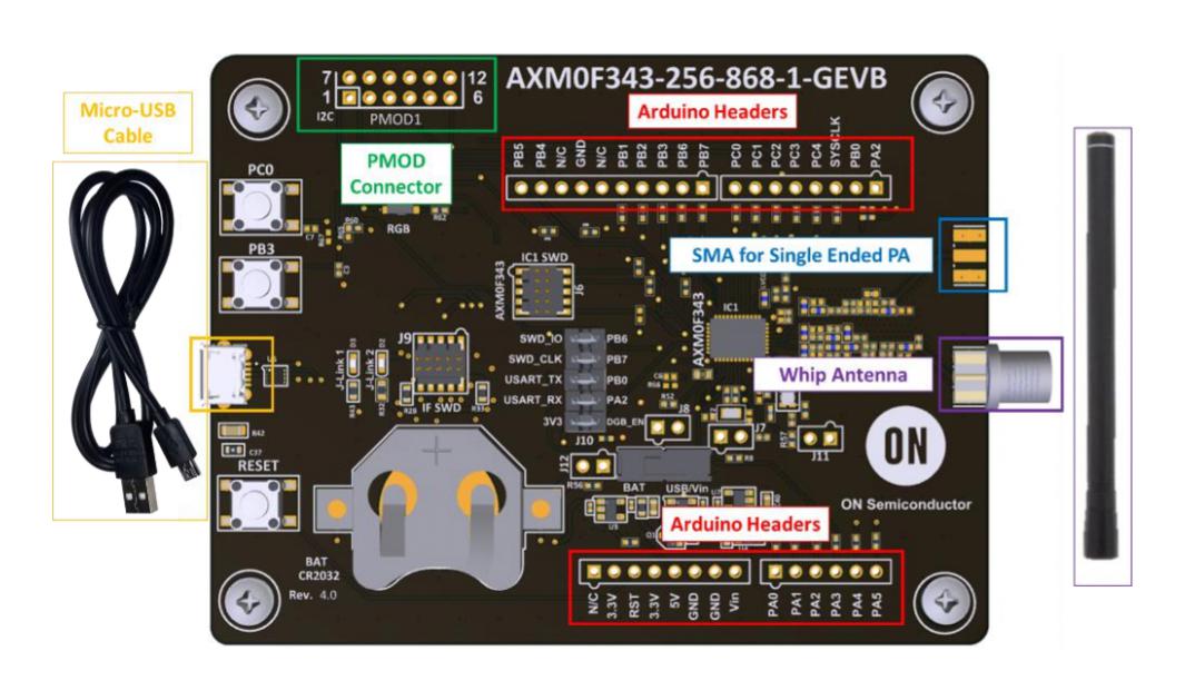 Onsemi Axm0F343-256-868-1-Gevk Eval Kit, 868Mhz, Rf Microcontroller