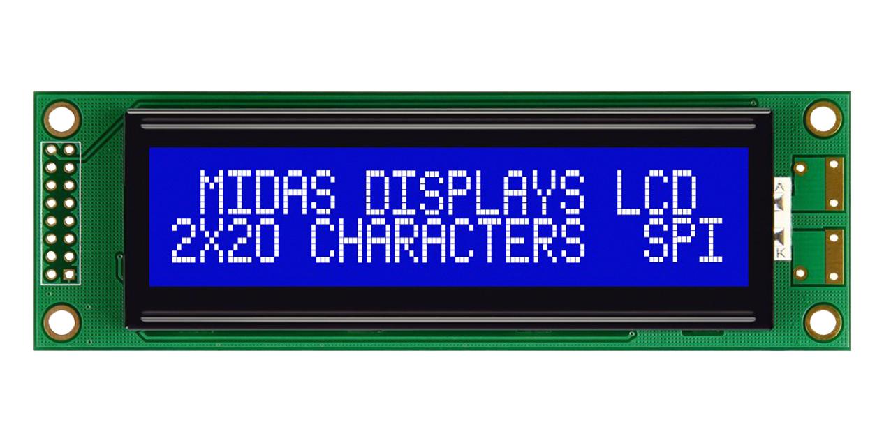 Midas Displays Mc22005A6W-Bnmlws-V2 Lcd Module, 20 X 2, Cob, 5.55Mm, Bstn