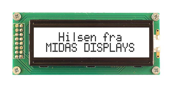 Midas Displays Mc21605B6Wm-Fptlw-V2 Lcd Module, 16 X 2, Cob, 5.23Mm, Fstn