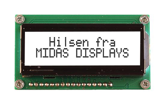 Midas Displays Mc21605H6Wm-Fptlw-V2 Lcd Module, 16 X 2, Cob, 4.99Mm, Fstn