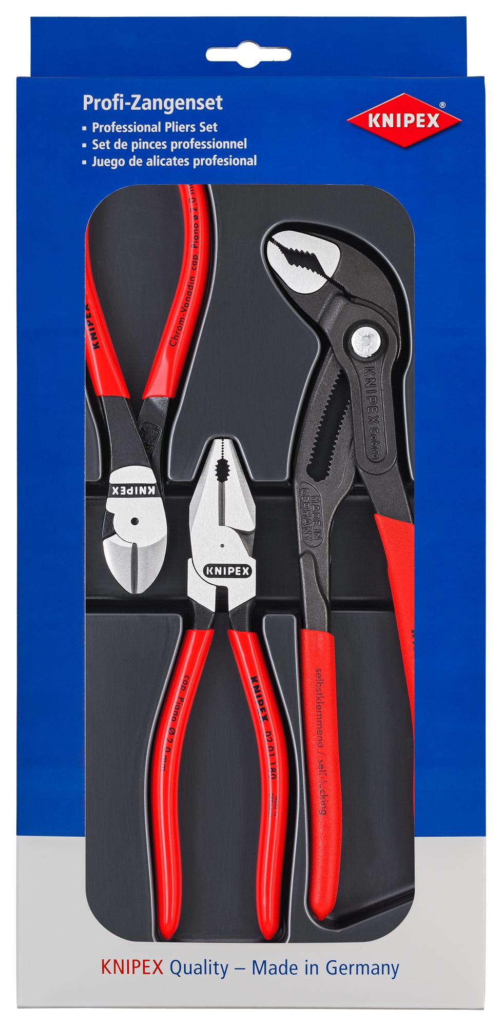 Knipex 00 20 10 Plier Set, Cardboard Box, 3Pc