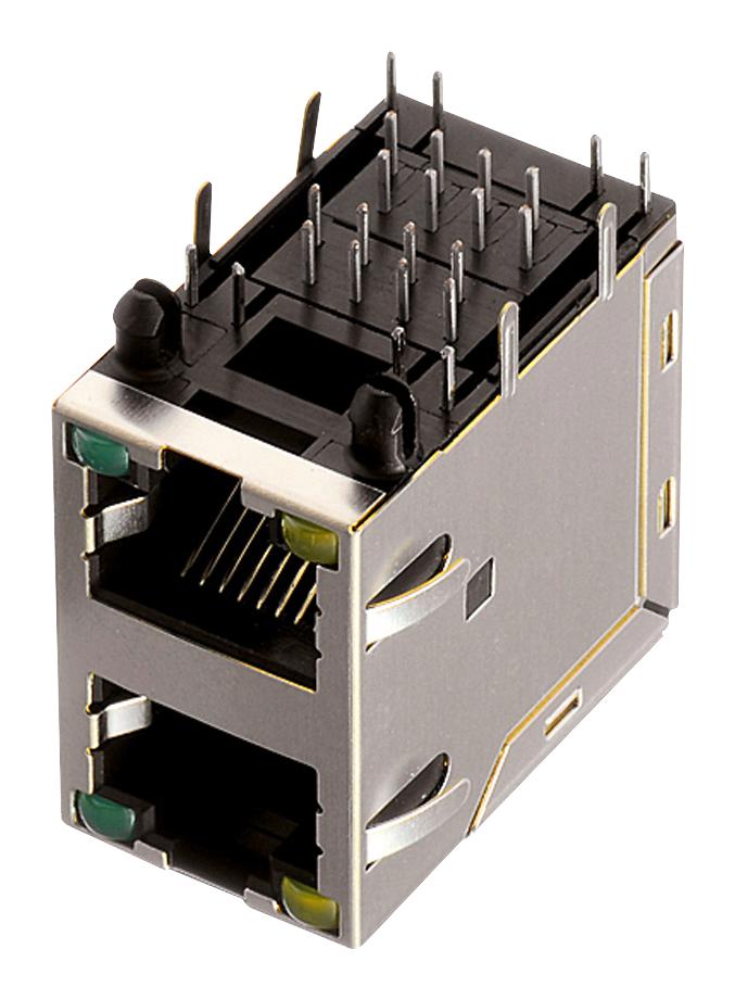 Wurth Elektronik 615016245421 Rj45 Conn, R/a Jack, 8P8C, 2Stack, Th