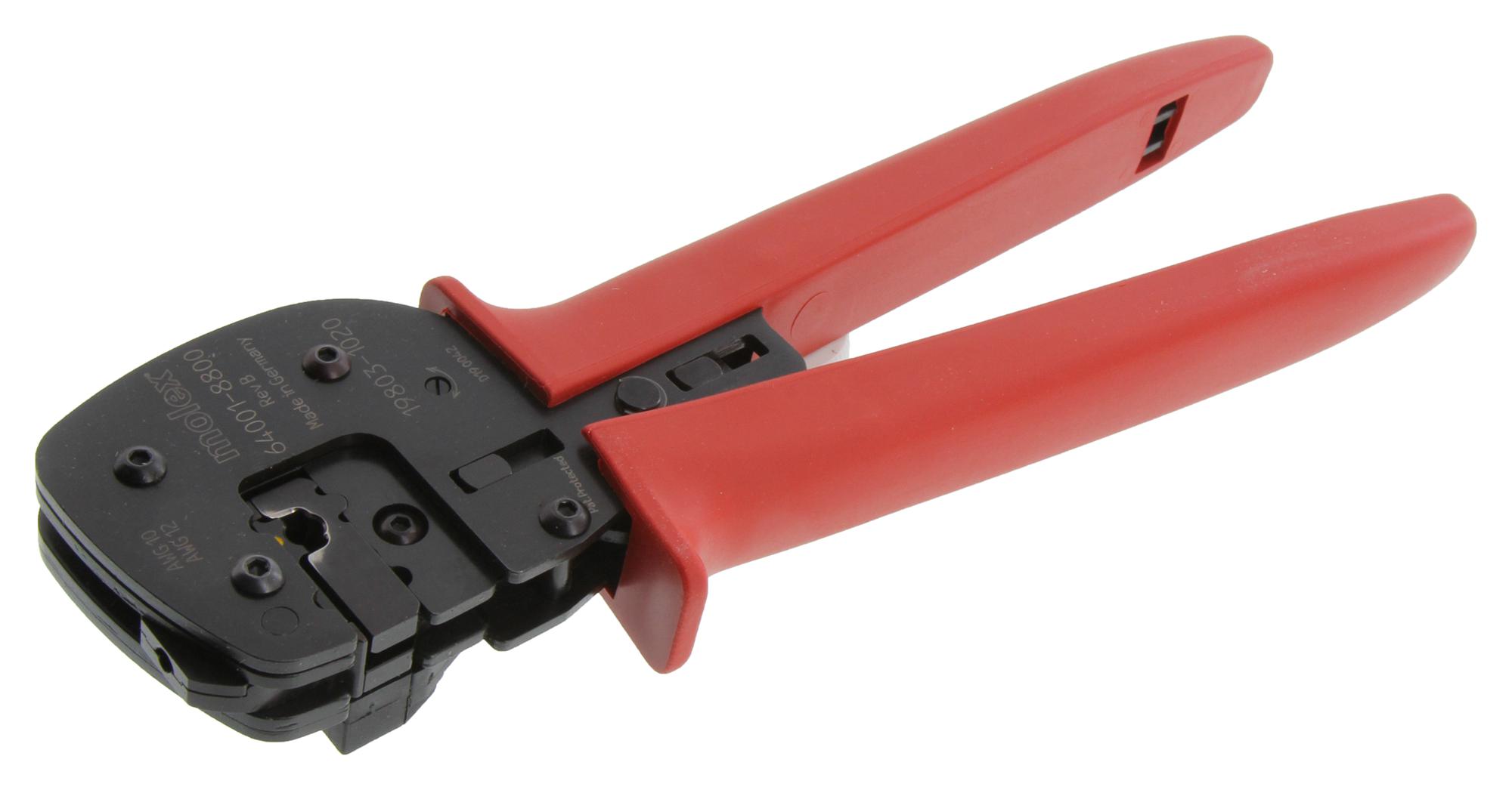 Molex 64001-8800 Crimp Tool, Ratchet, 12-10Awg