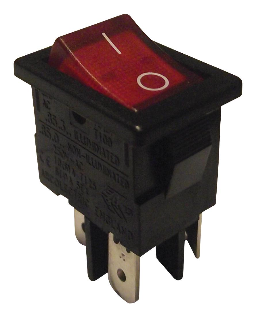 Bulgin Limited H8553Vbnam Rocker Switch, On-Off, Dpst, Red Illum