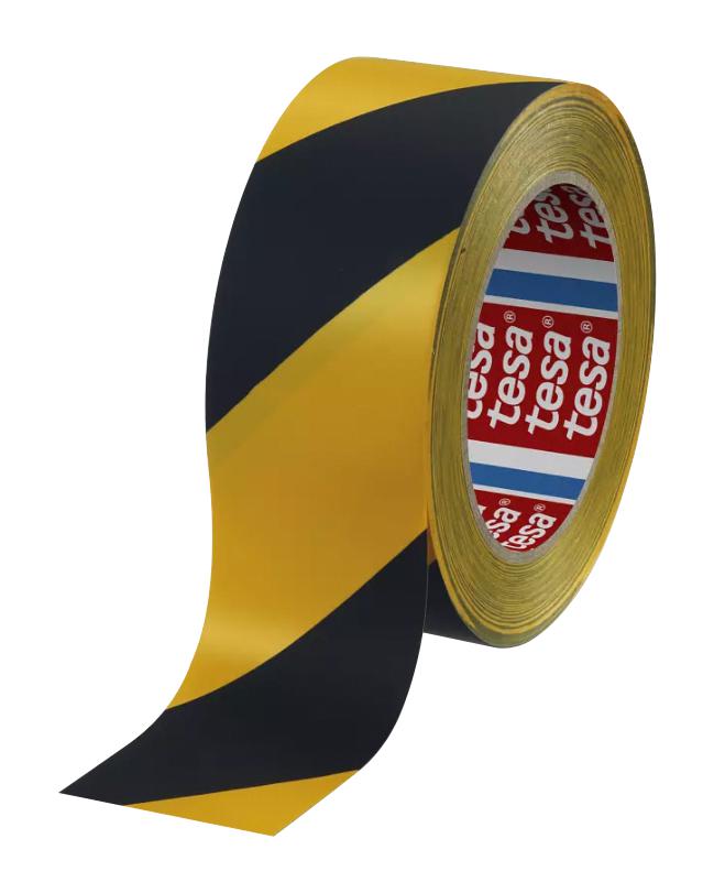 Tesa 04169-00063-93 Floor Marking Tape, 50Mmx33M, Blk, Ylw