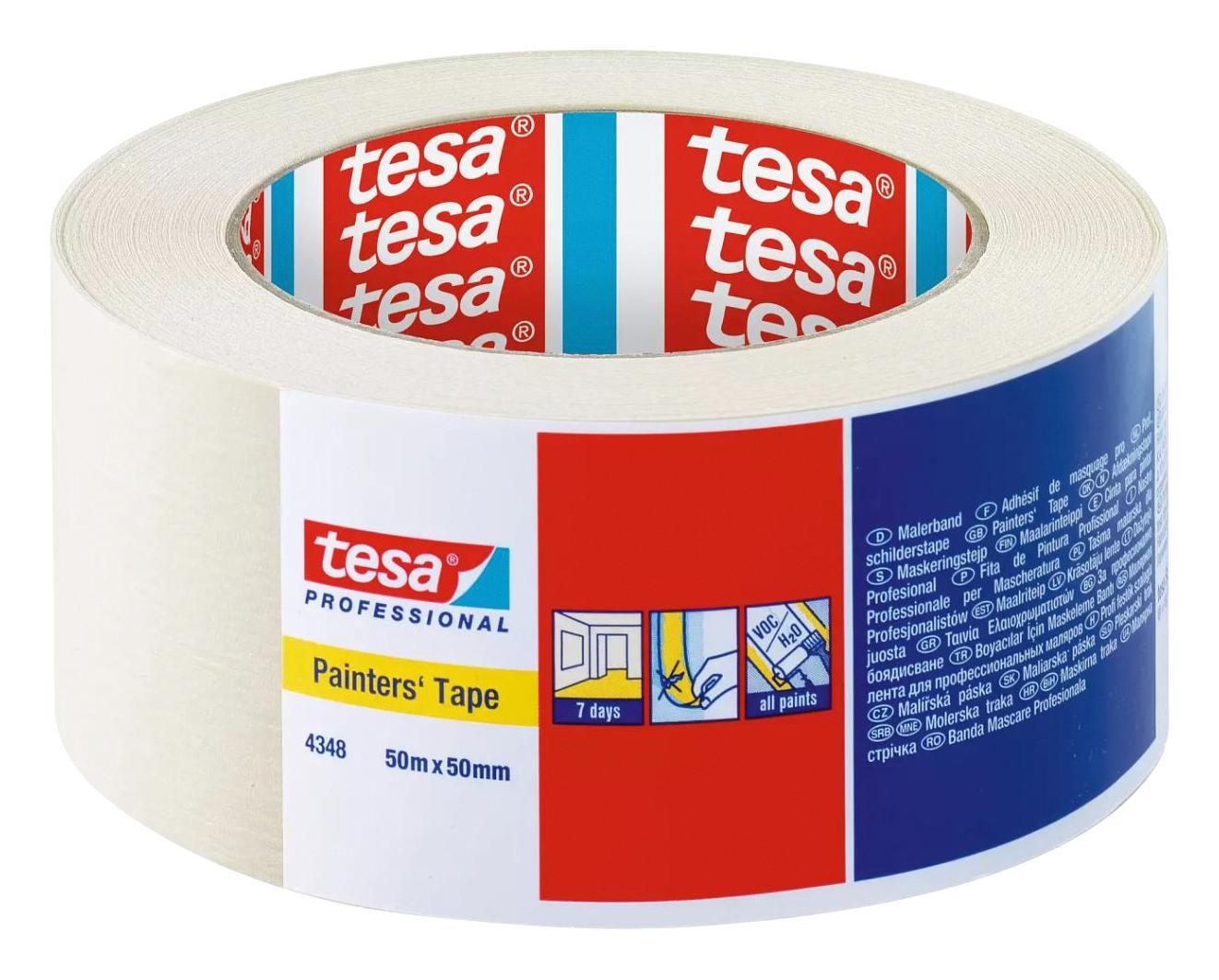 Tesa 04348-00019-03 Tape, Paint Masking, 50Mm X 50M