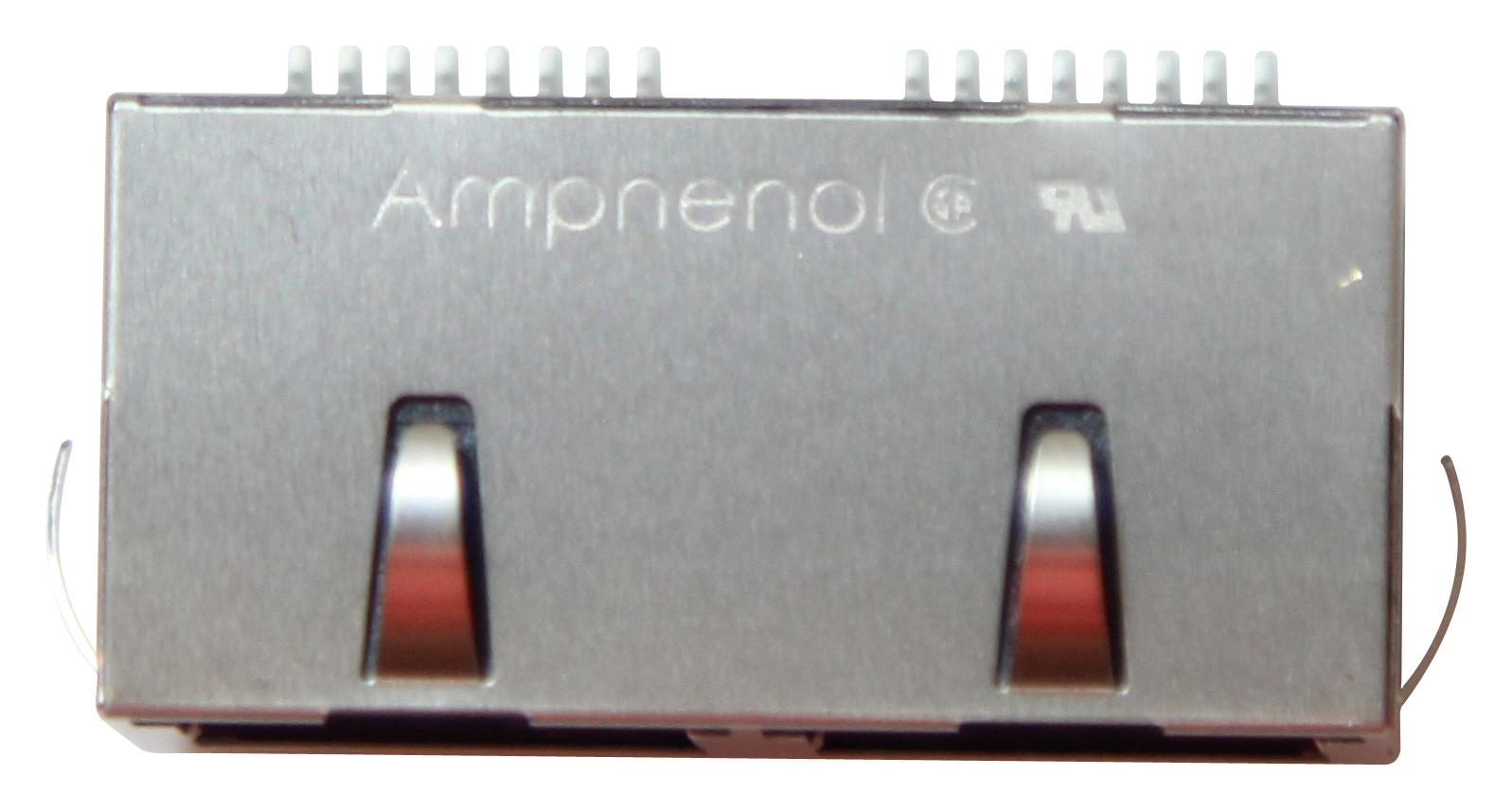 Amphenol Communications Solutions Rjsse-5380-02 Rj45 Conn, R/a Jack, 8P8C, 2Ganged, Smt