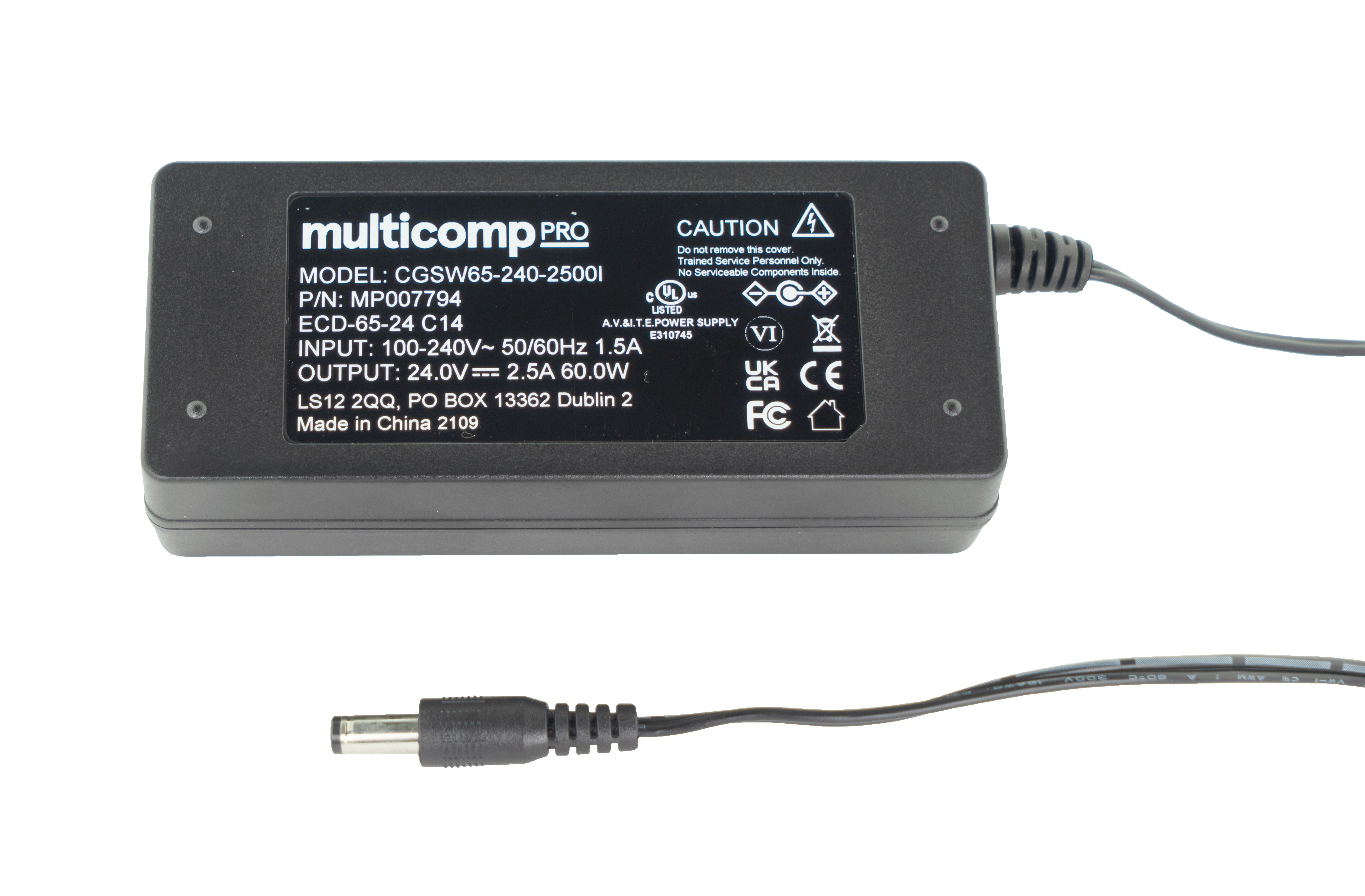 Multicomp Pro Mp008785 Adapter, Ac-Dc, 24V, 2.5A