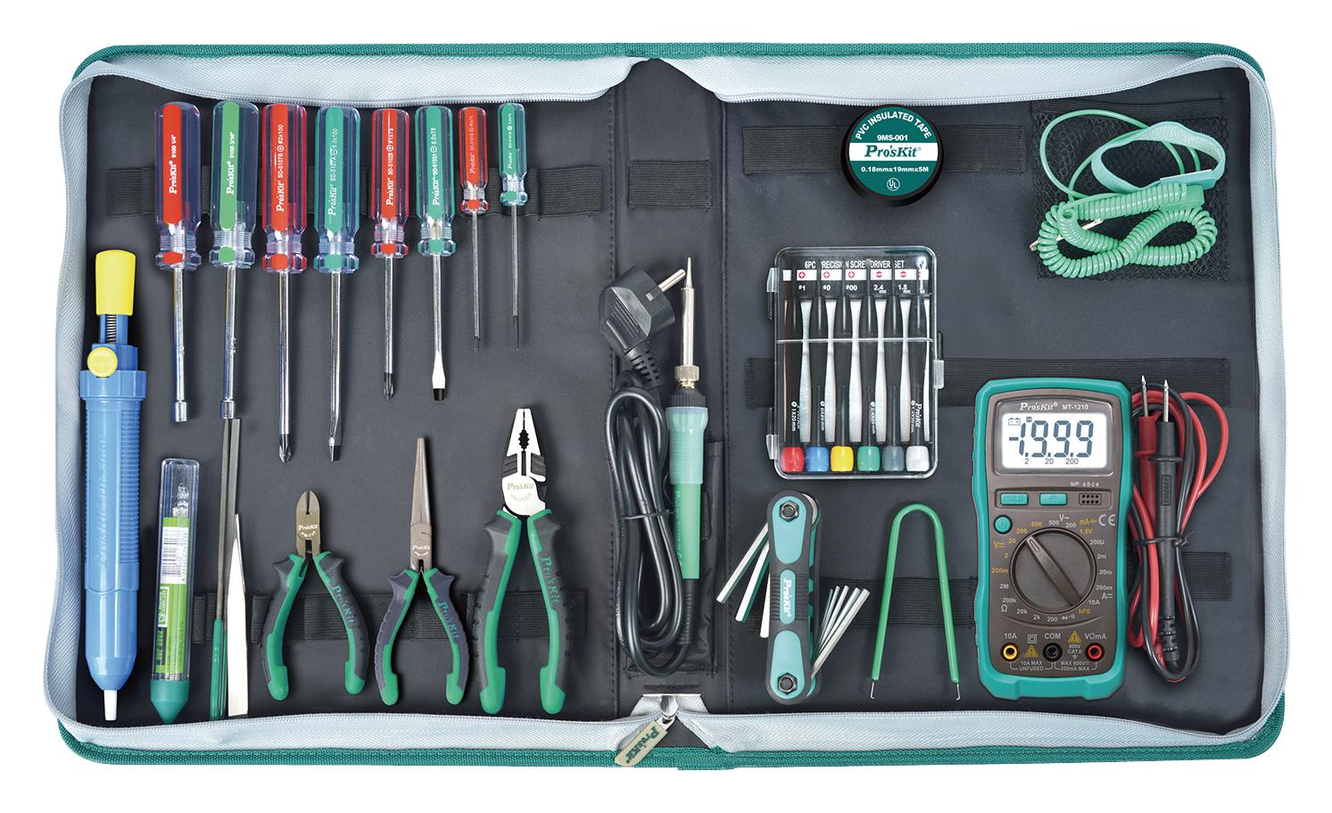 Proskit Industries Pk-616B Electronic Tool Kit, Euro Plug