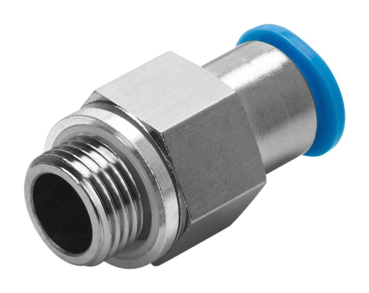 Festo 186295 Qsk-G1/8-6 Push-In Fitting, Self-Sealing