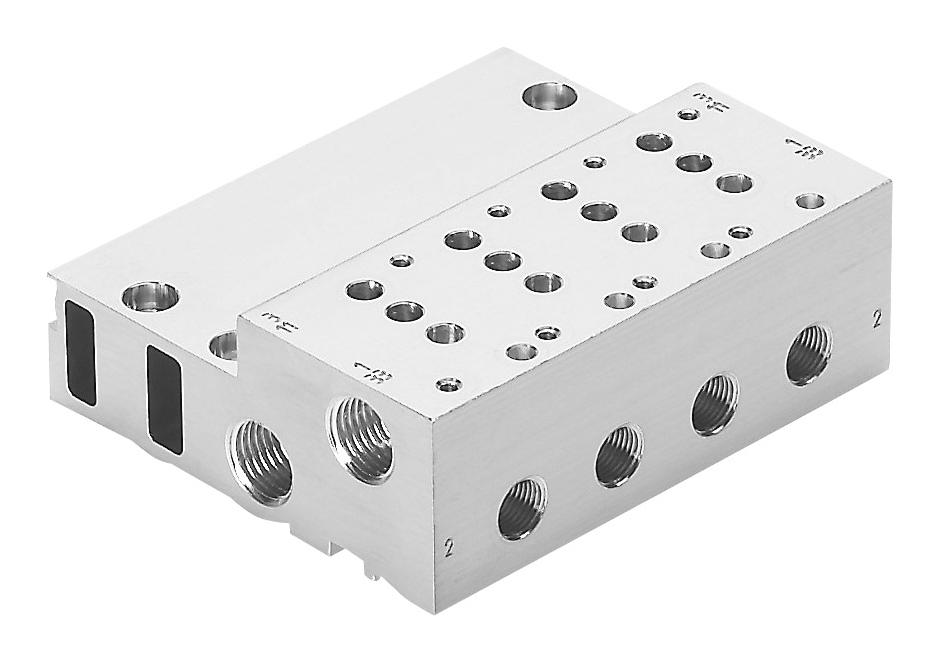 Festo 525225 Manifold Block, 10 Outlet, G1/4, G1/8