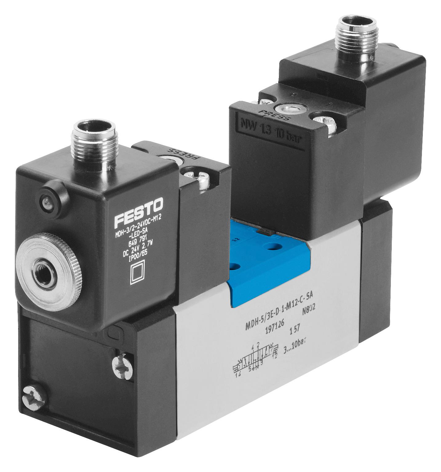 Festo 525307 Mdh-5/3G-D-1-M12-C Solenoid Valve