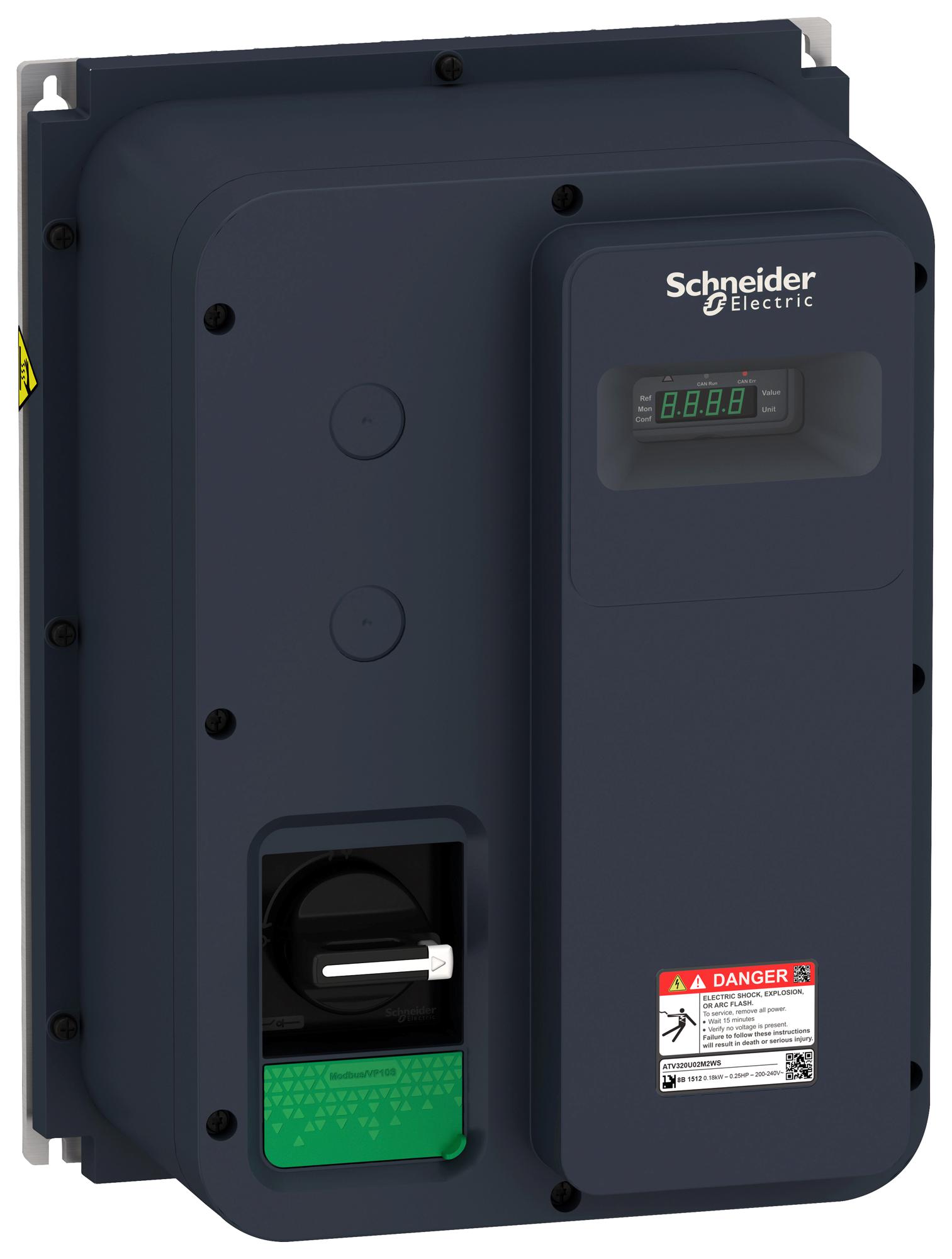 Schneider Electric Atv320U04M2Ws Variable Speed Drive, 1Ph, 3.3A, 370W