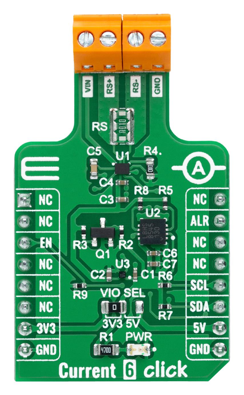 Mikroelektronika Mikroe-4914 Click Board, Current Sensor, I2C, 3.3/5V