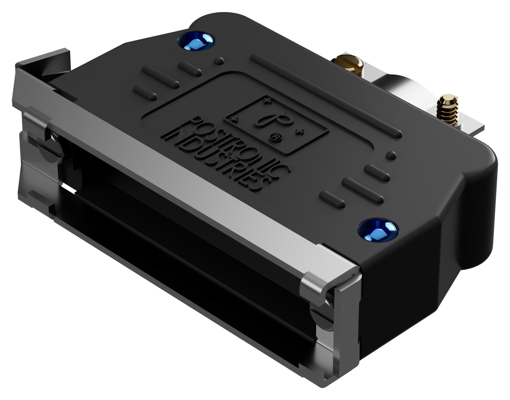 Positronic D25000Jvl0/aa D Sub Backshell, 180Deg, Size Db, Pet+Gf