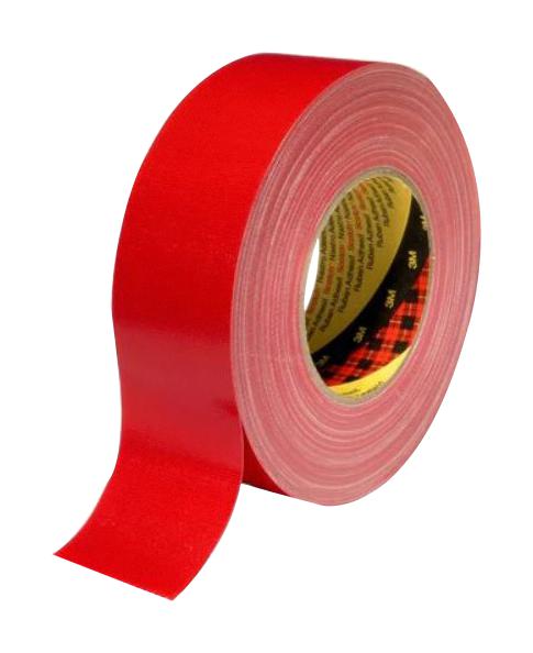 3M 389, Red, 50M X 50Mm Tape, Cloth, 50M X 50Mm, Red