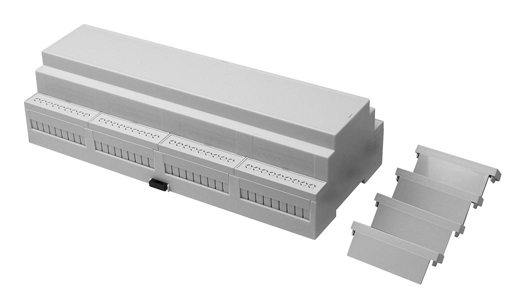 Camdenboss Cnmb/12/kit Enclosure, Pc, Din Rail, Light Grey