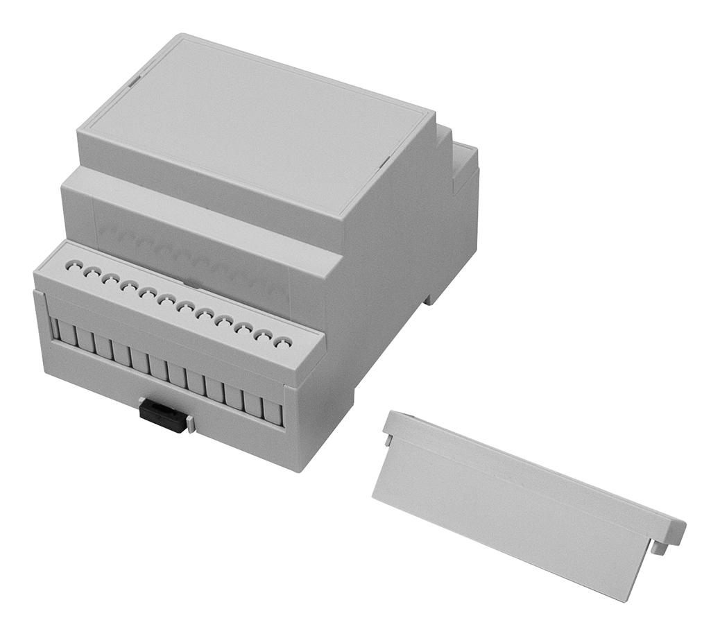 Camdenboss Cnmb/4/kit Enclosure, Pc, Din Rail, Light Grey