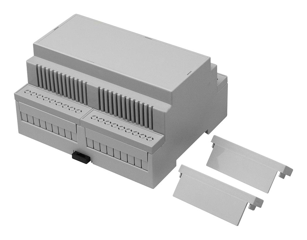 Camdenboss Cnmb/6V/kit Enclosure, Pc, Din Rail, Light Grey