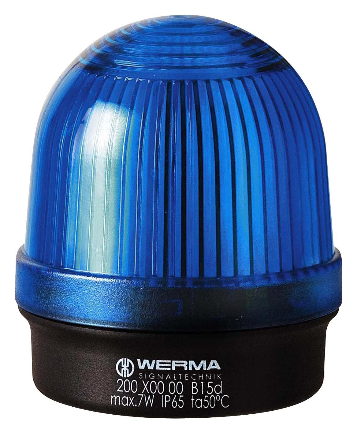 Werma 20050000 Beacon, Steady, Blue, 230Vac/dc