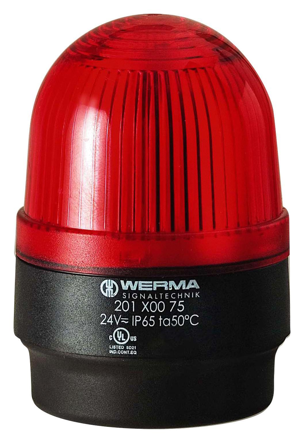 Werma 20110068 Beacon, Led, Steady, Red, 230Vac