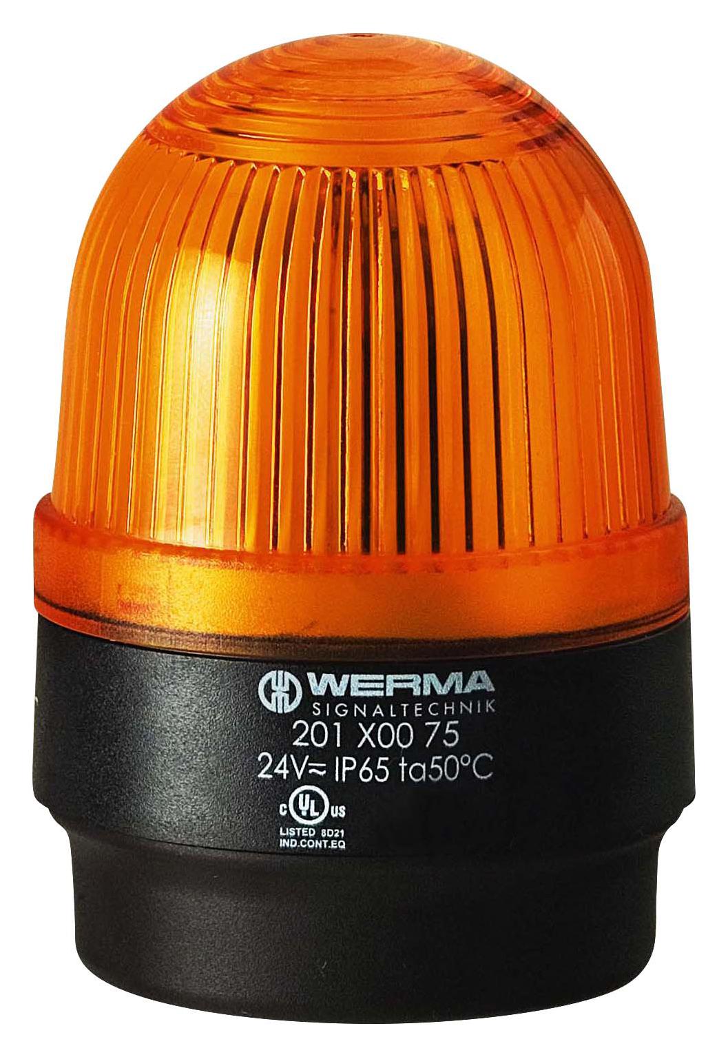 Werma 20130068 Beacon, Led, Steady, Yellow, 230Vac