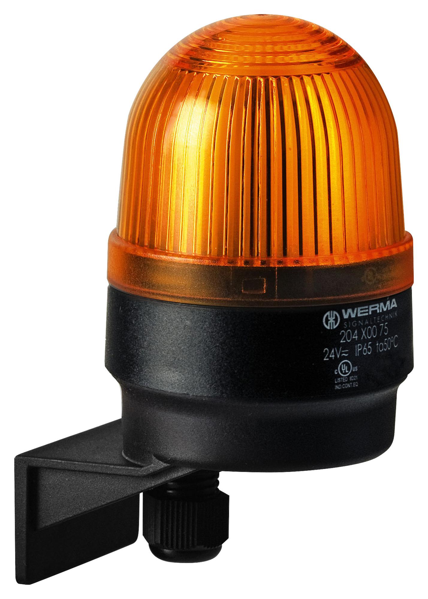 Werma 20530068 Beacon, Xenon, Flashing, Yellow, 230Vac