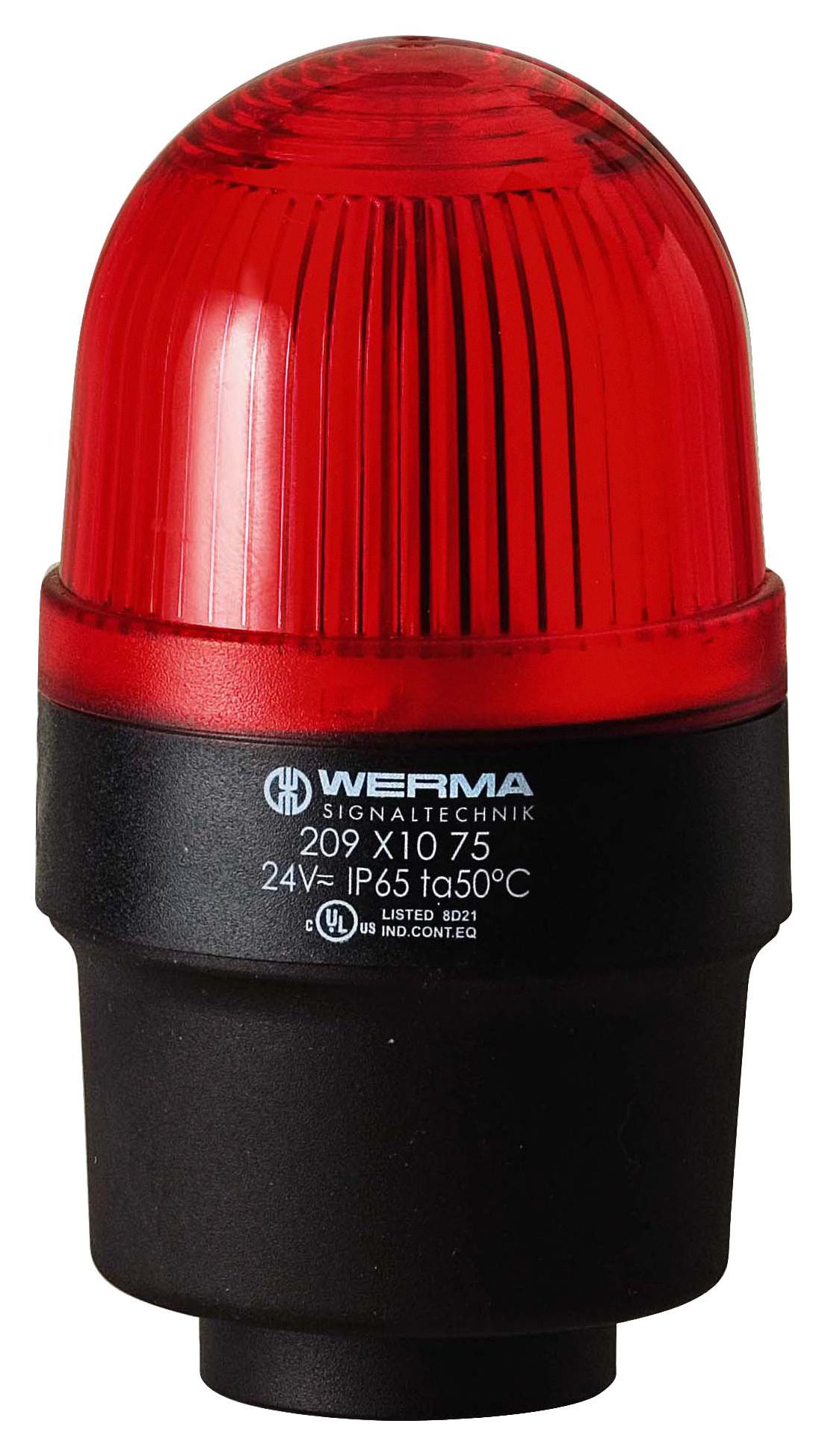 Werma 20911067 Beacon, Led, Steady, Red, 115Vac