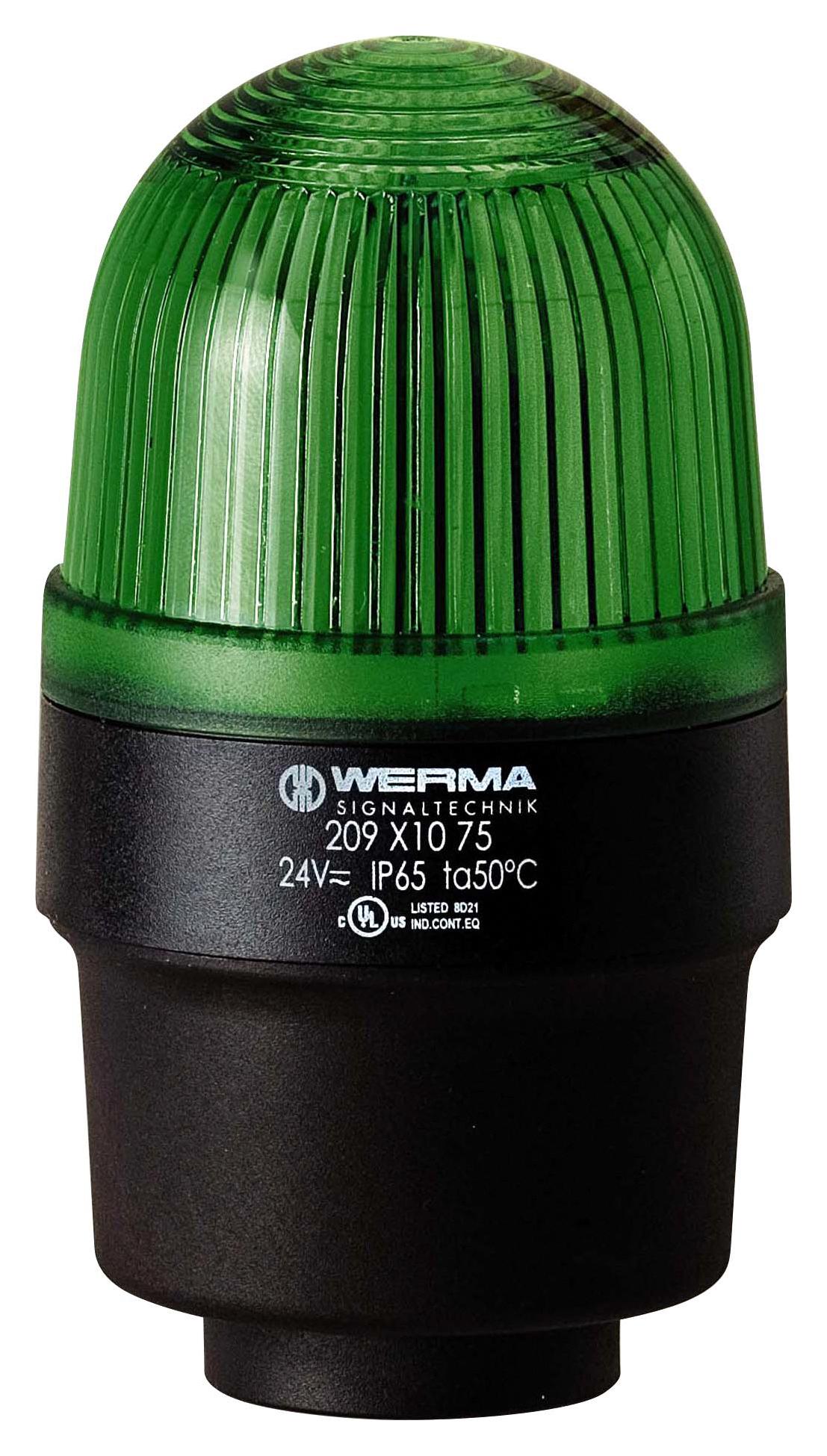 Werma 20921067 Beacon, Led, Steady, Green, 115Vac