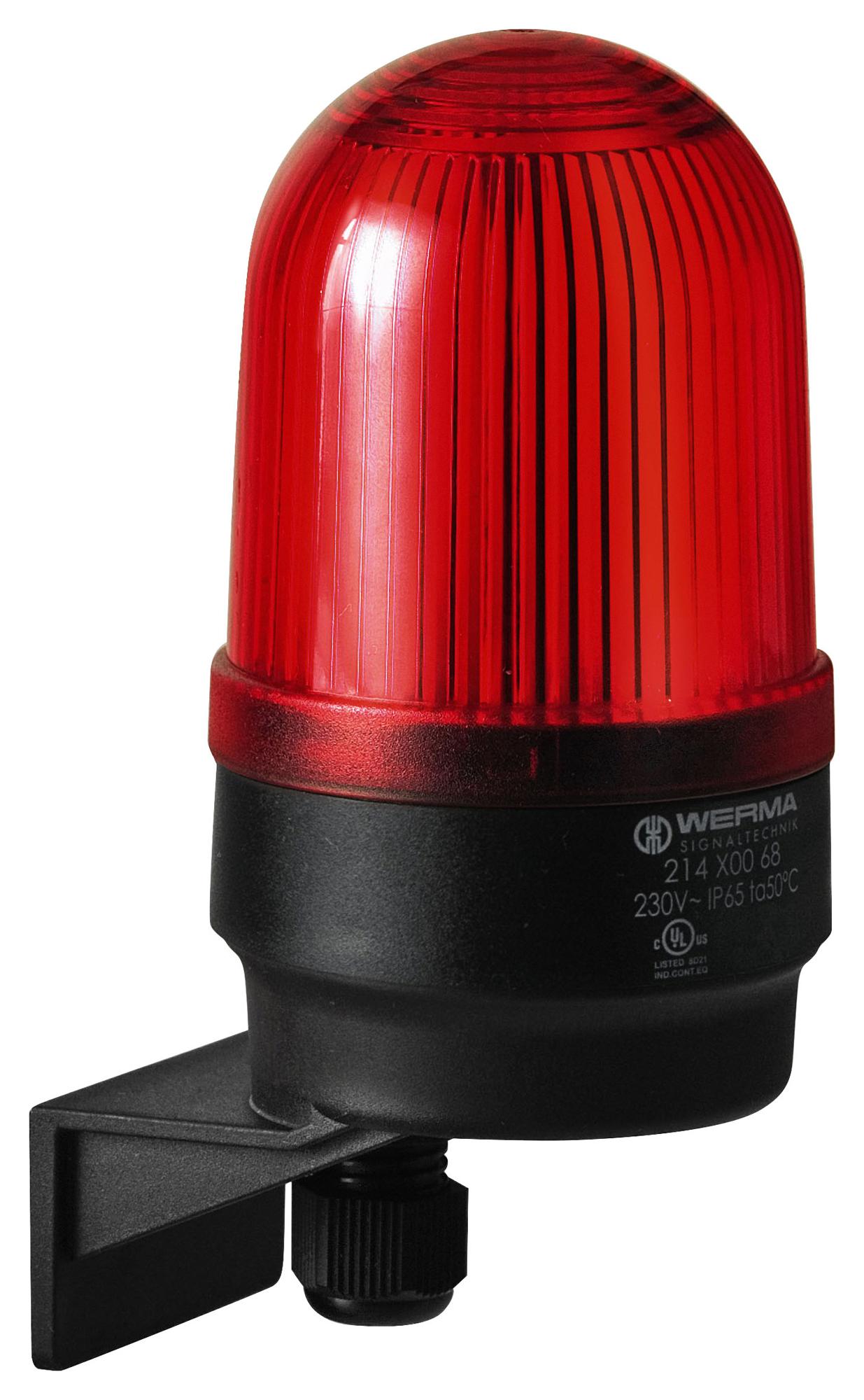 Werma 21510068 Beacon, Xenon, Flashing, Red, 230Vac