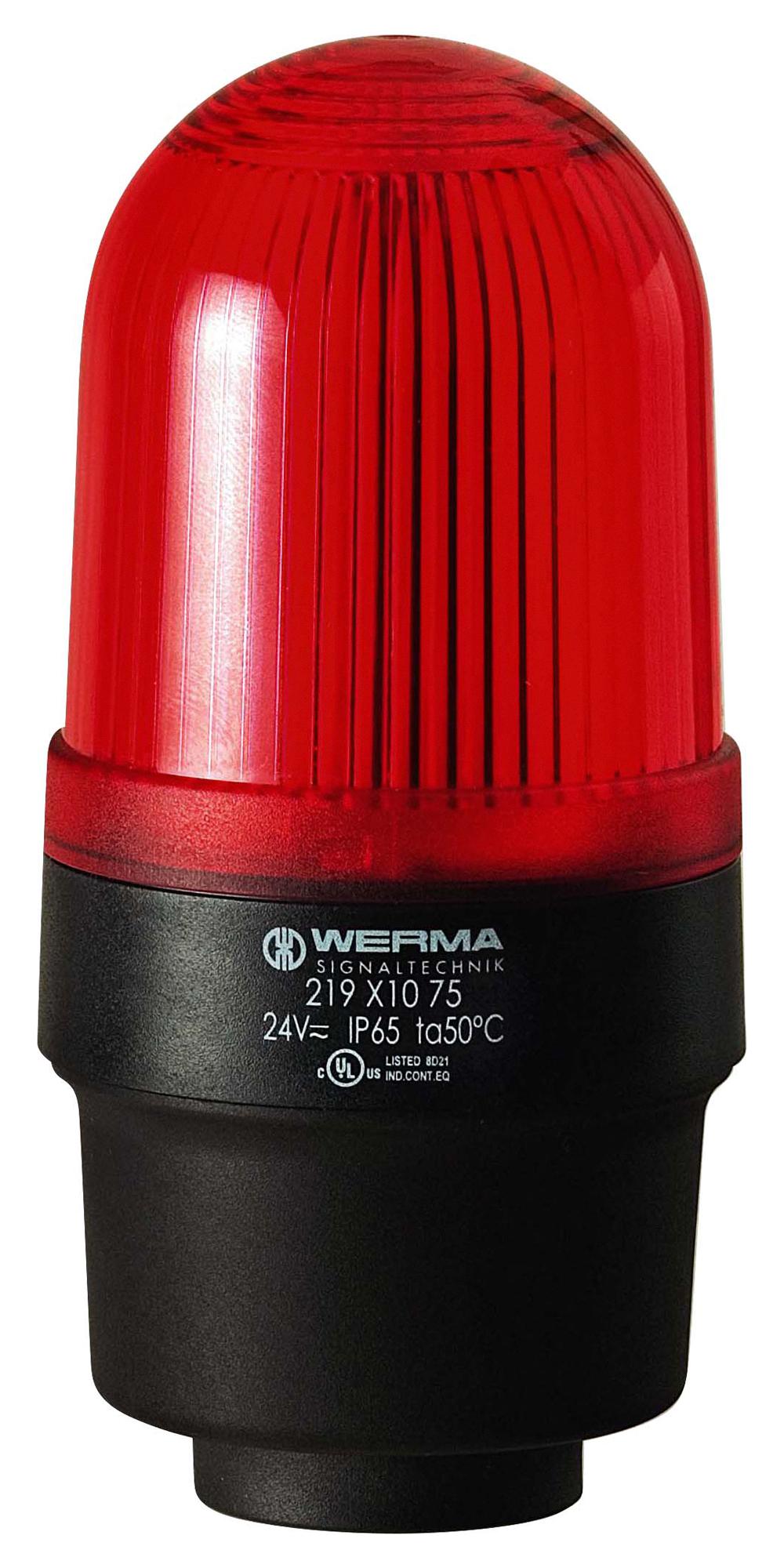 Werma 21912068 Beacon, Xenon, Flashing, Red, 230Vac