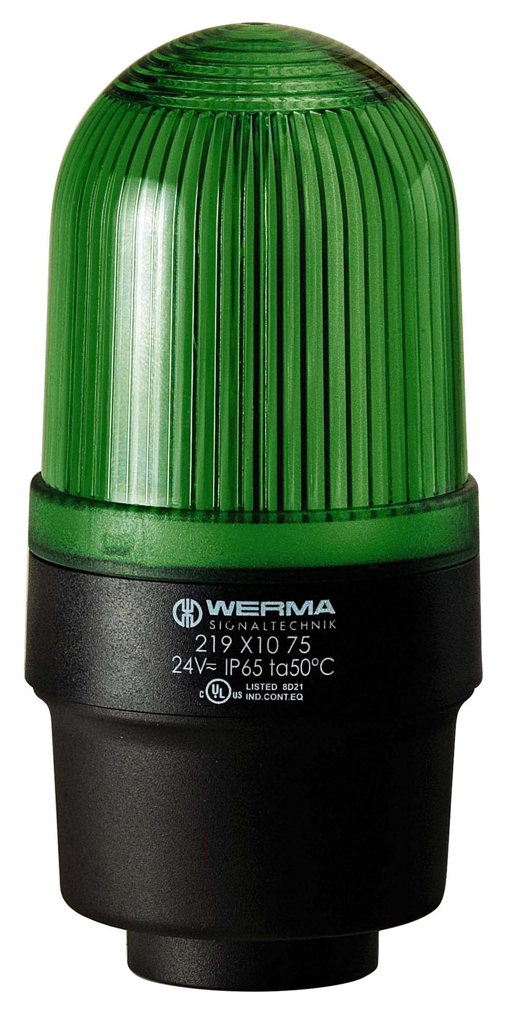 Werma 21921067 Beacon, Led, Steady, Green, 115Vac