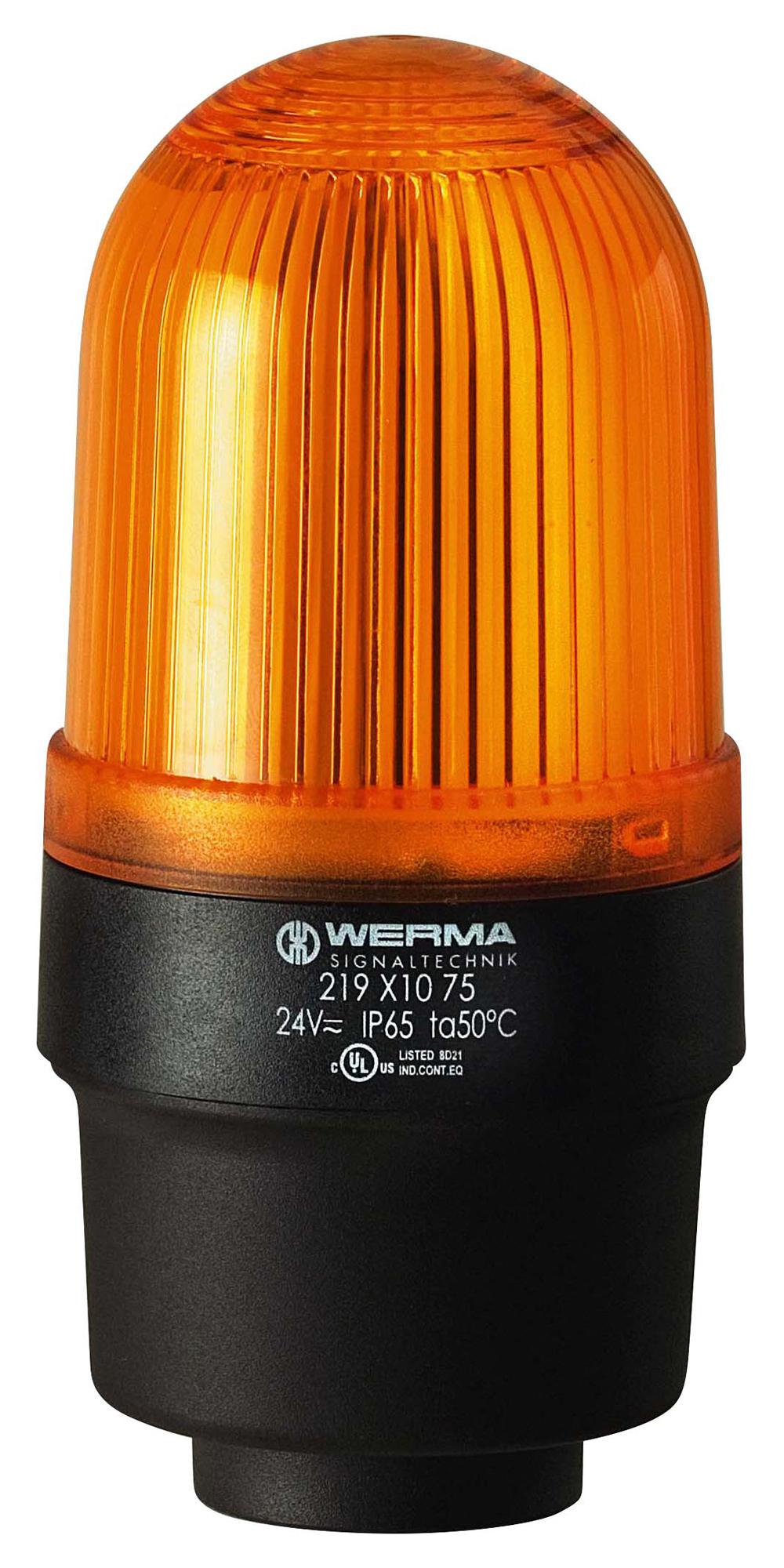 Werma 21932055 Beacon, Xenon, Flashing, Yellow, 24Vdc