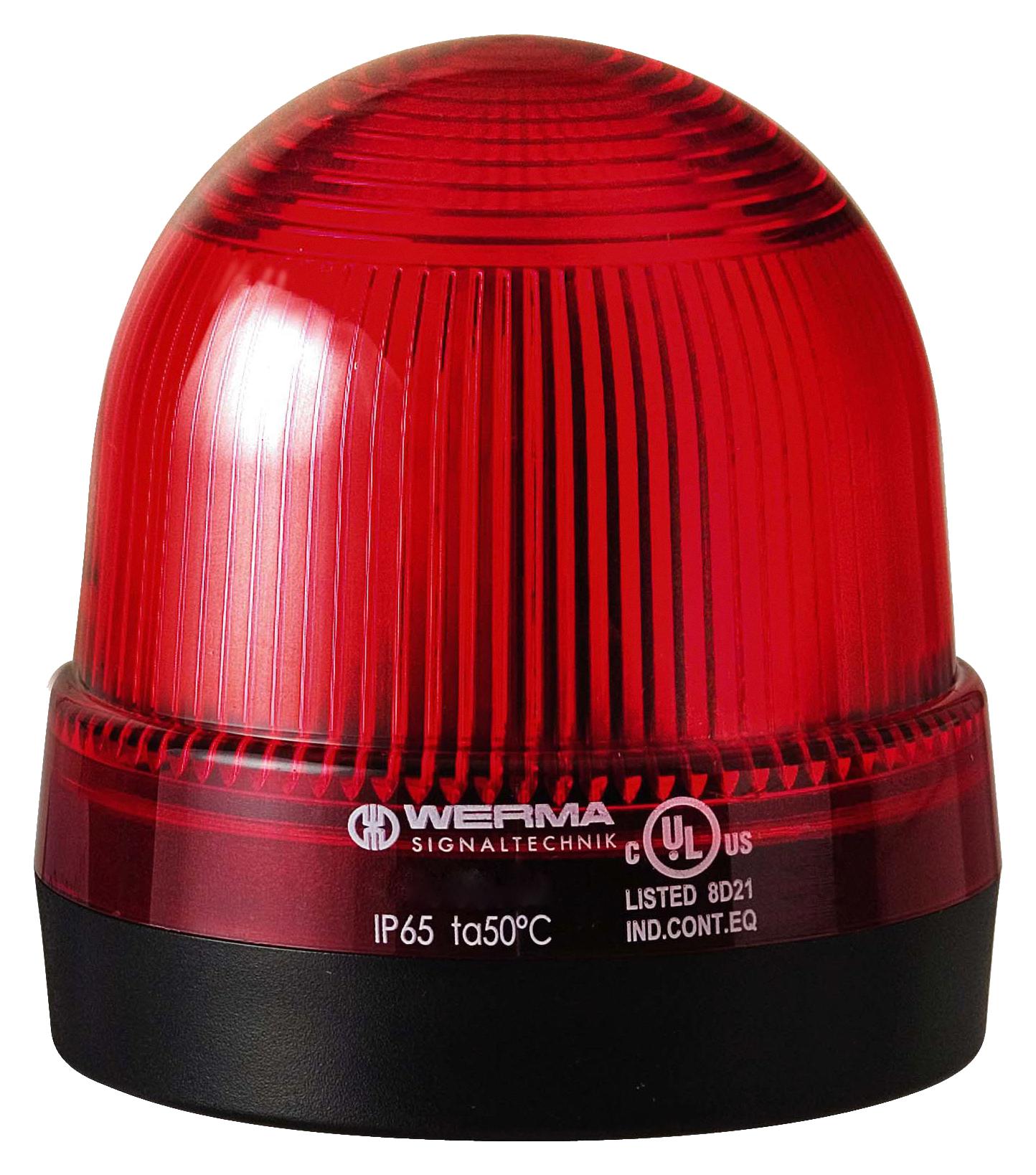 Werma 22210055 Beacon, Xenon, Flashing, Red, 24Vdc