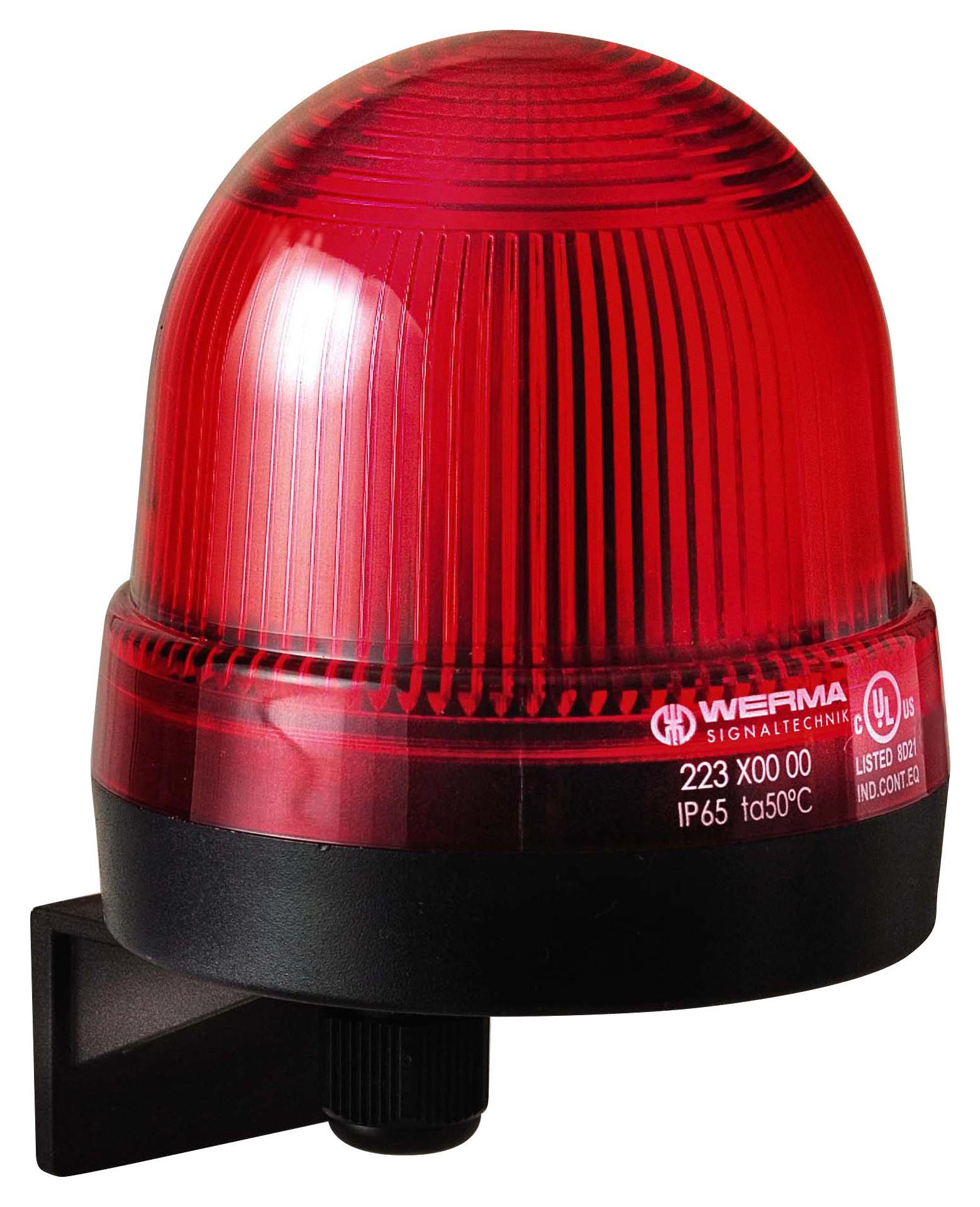 Werma 22410067 Beacon, Led, Steady, Red, 115Vac