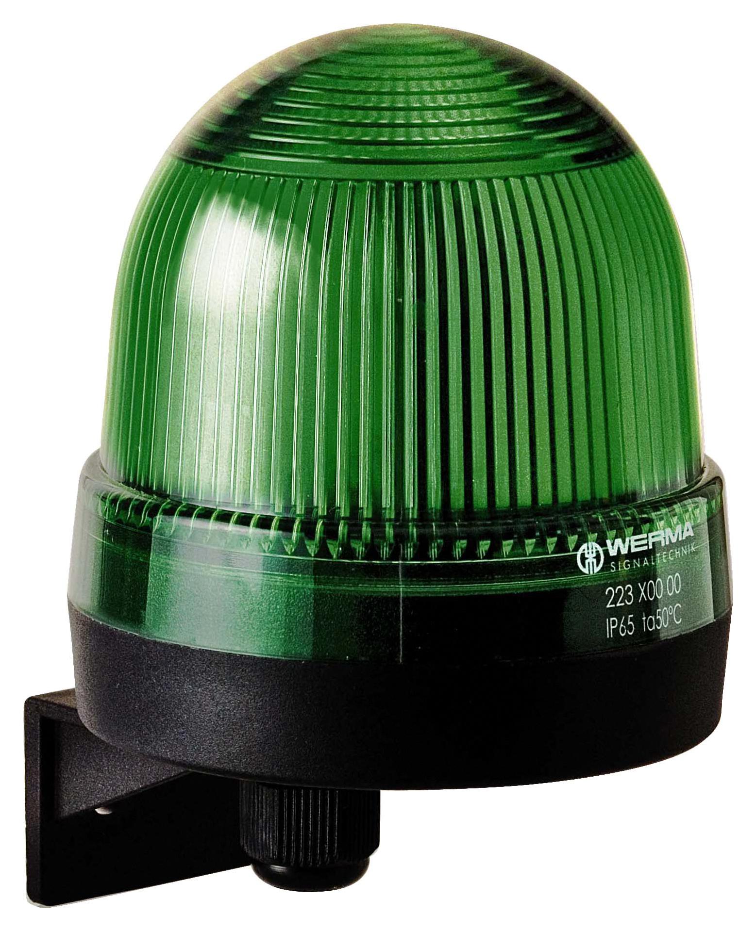 Werma 22420075 Beacon, Led, Steady, Green, 24Vac/dc