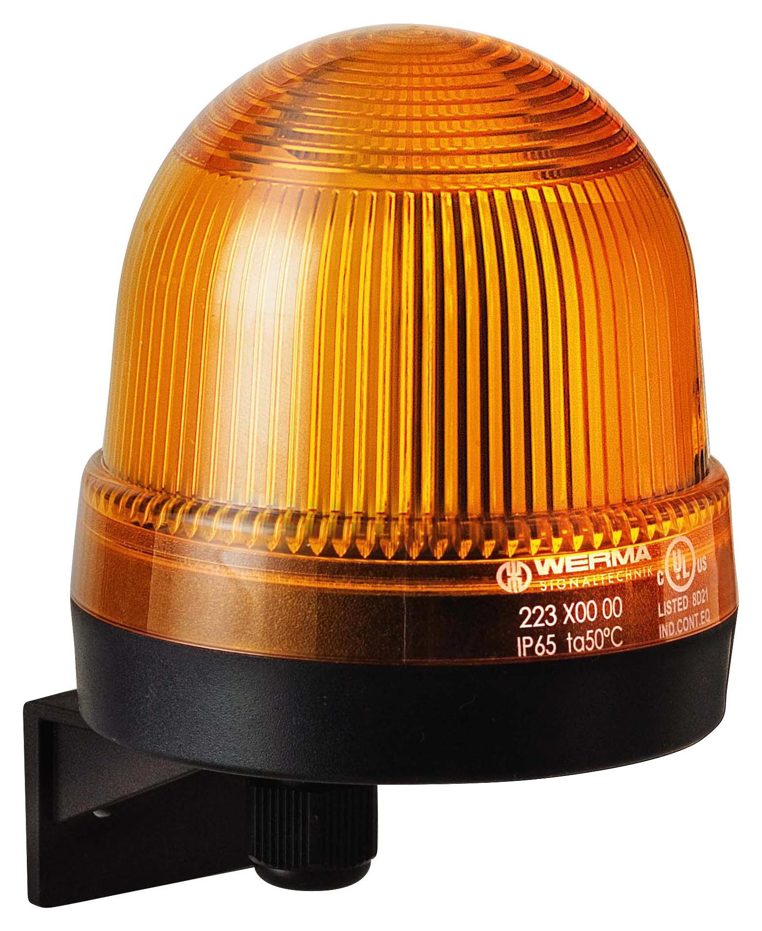 Werma 22330000 Beacon, Steady, Yellow, 230Vac/dc