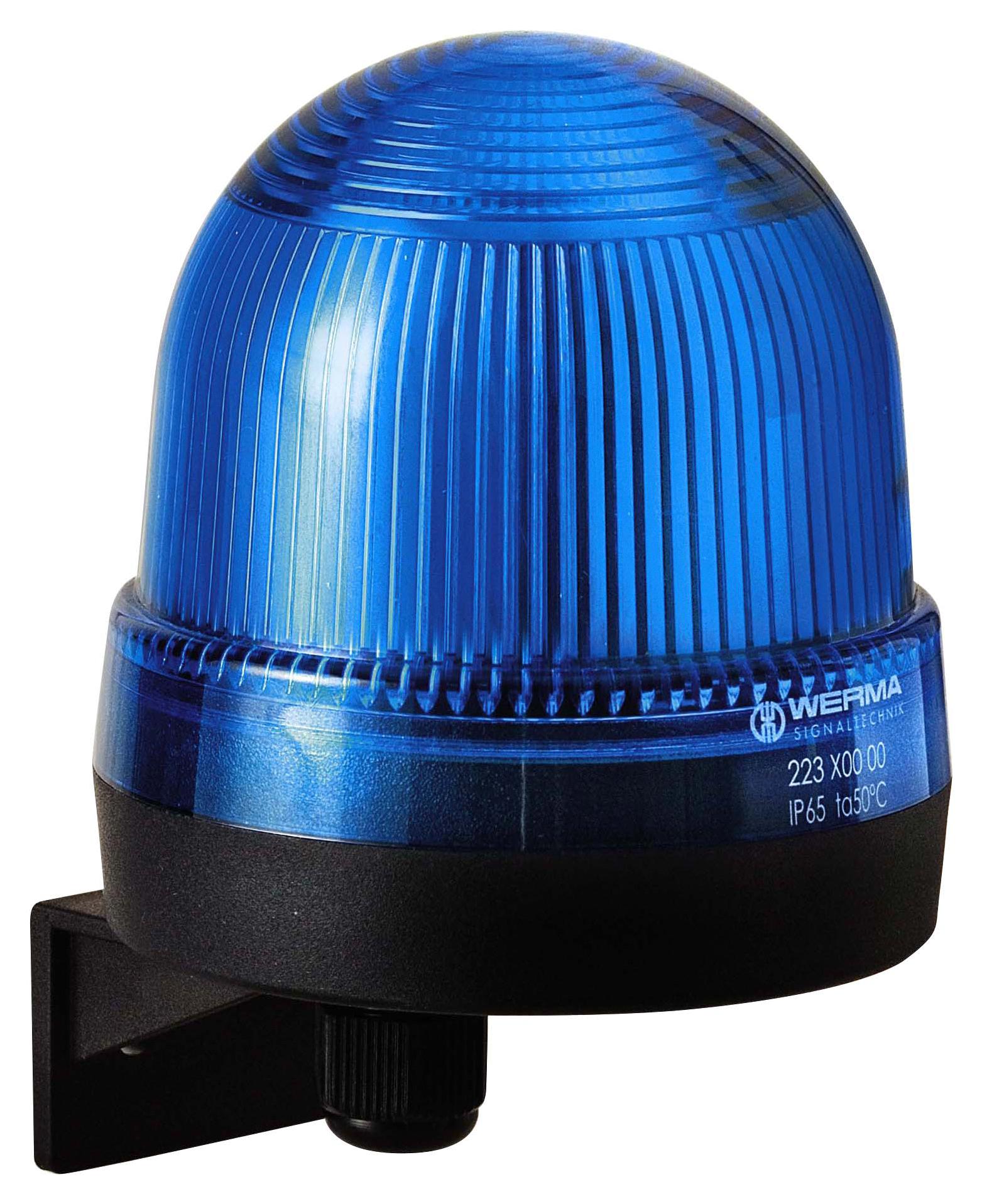 Werma 22550055 Beacon, Xenon, Flashing, Blue, 24Vdc