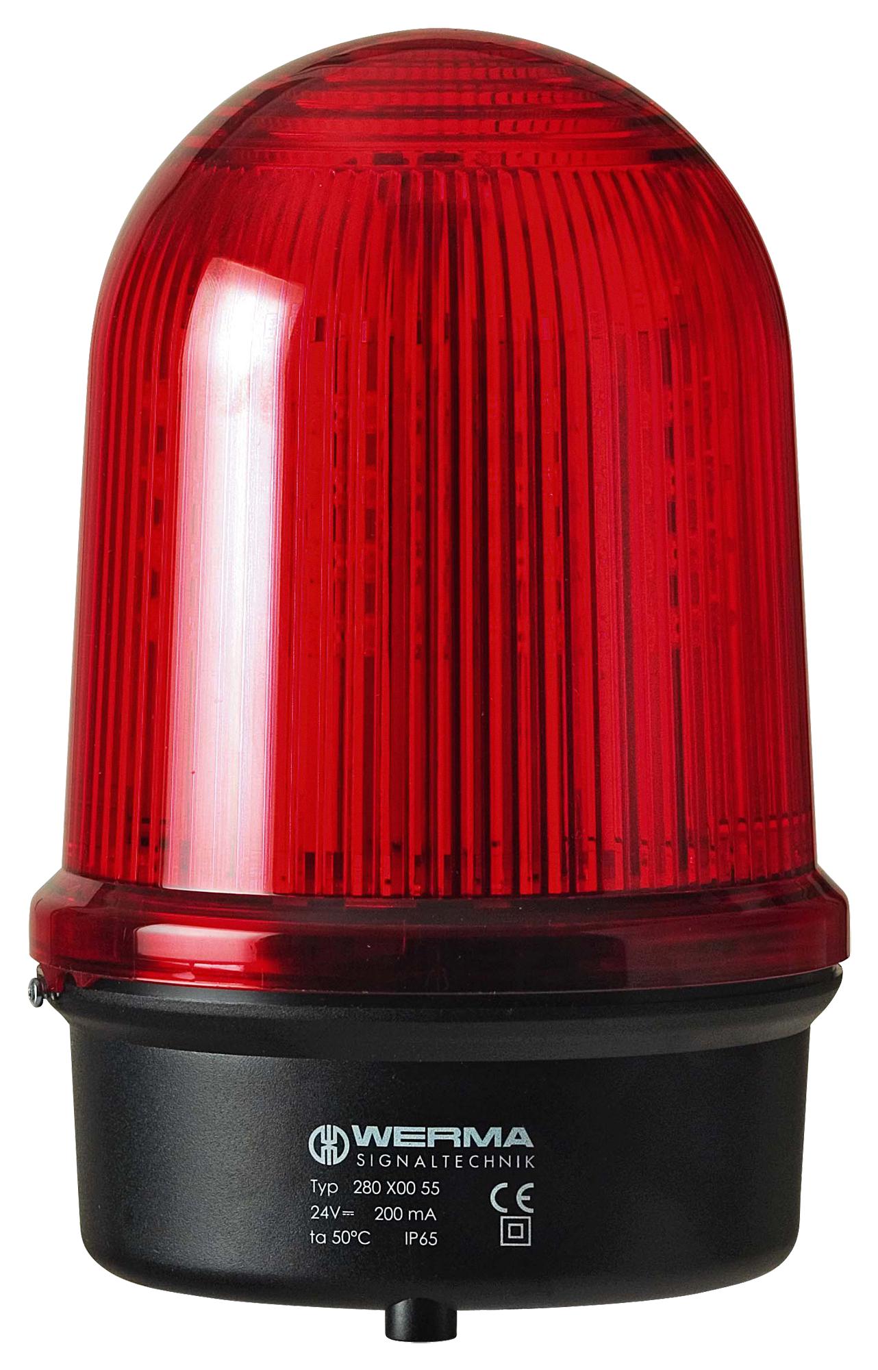 Werma 28012068 Beacon, Led, Rotating, Red, 230Vac