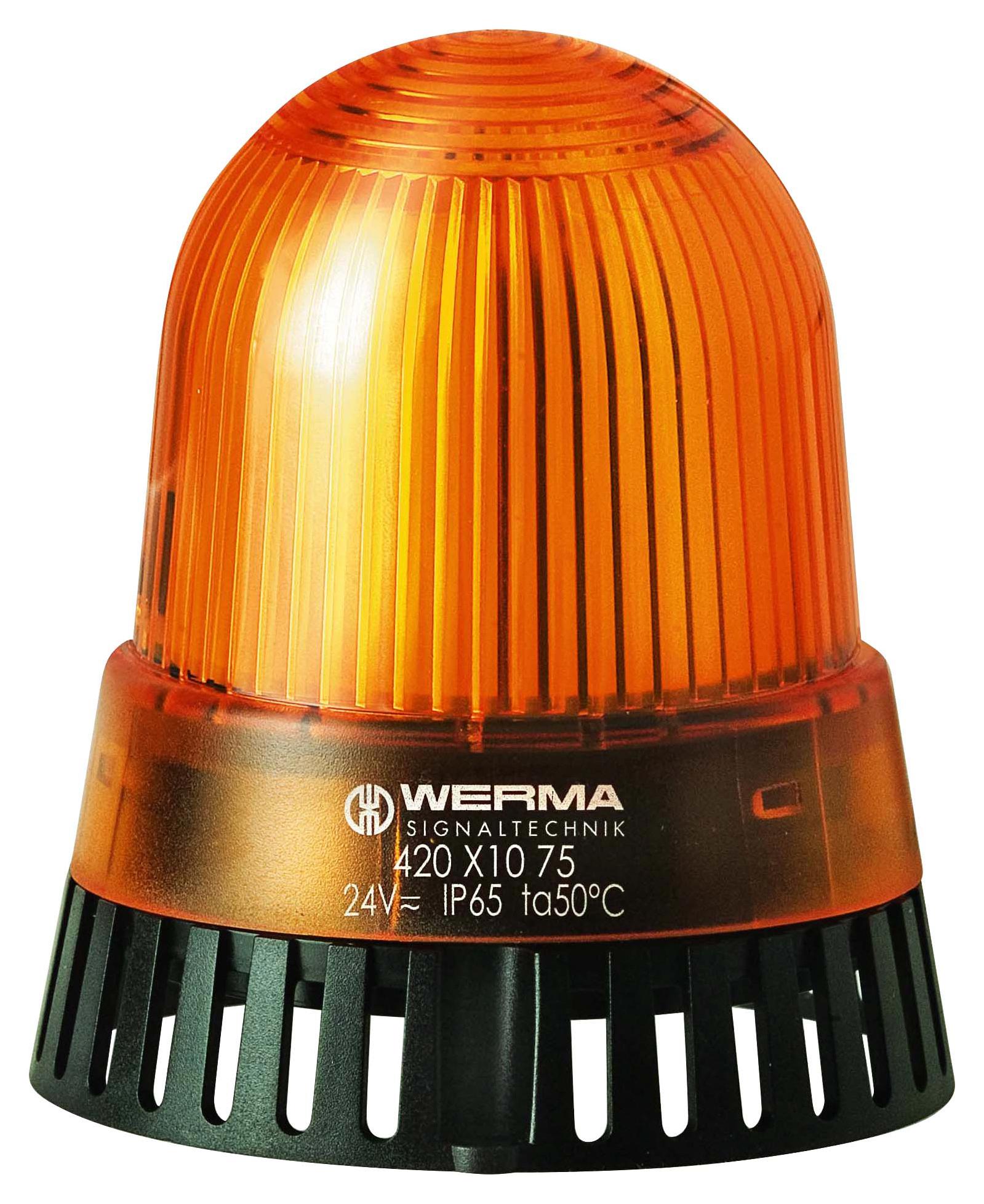 Werma 42131067 Beacon/sounder, Cont/pulse, Flg, 92Db