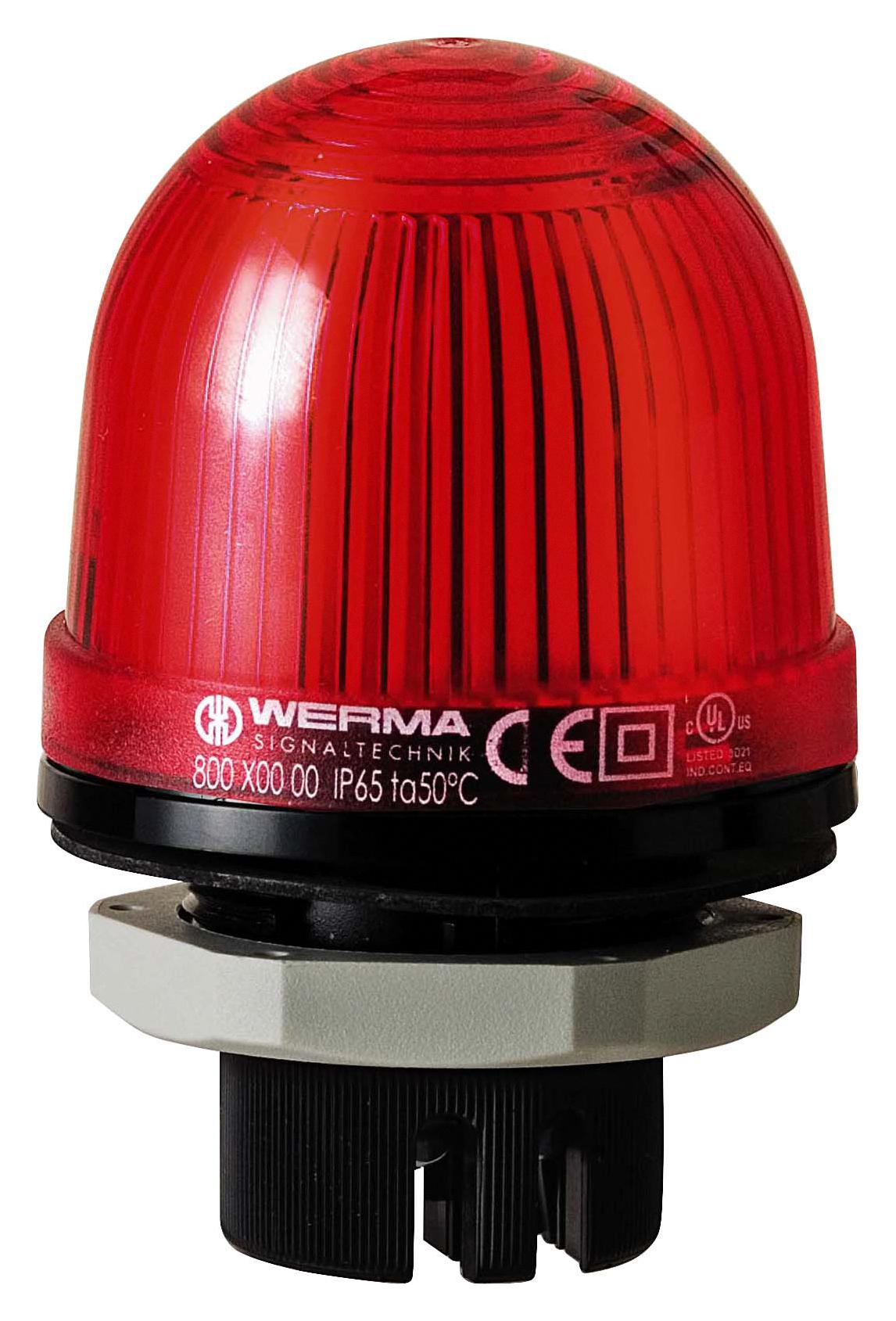 Werma 80210055 Beacon, Xenon, Flashing, Red, 24Vdc