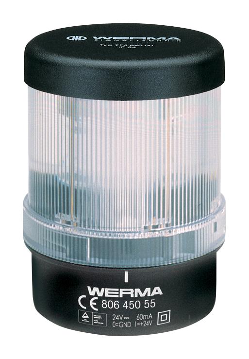 Werma 80645055 Beacon, Led, Steady, White, 24Vdc