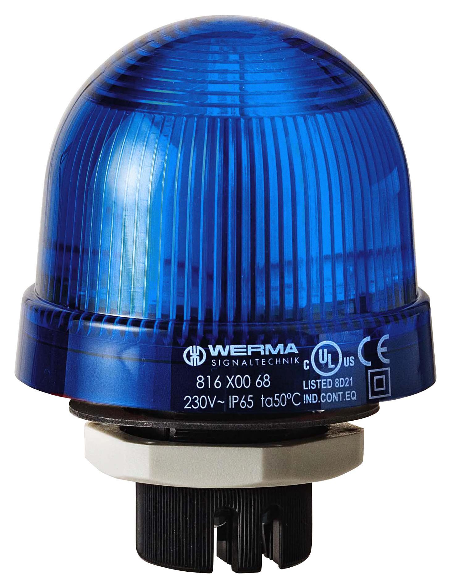 Werma 81550000 Beacon, Steady, Blue, 230Vac/dc