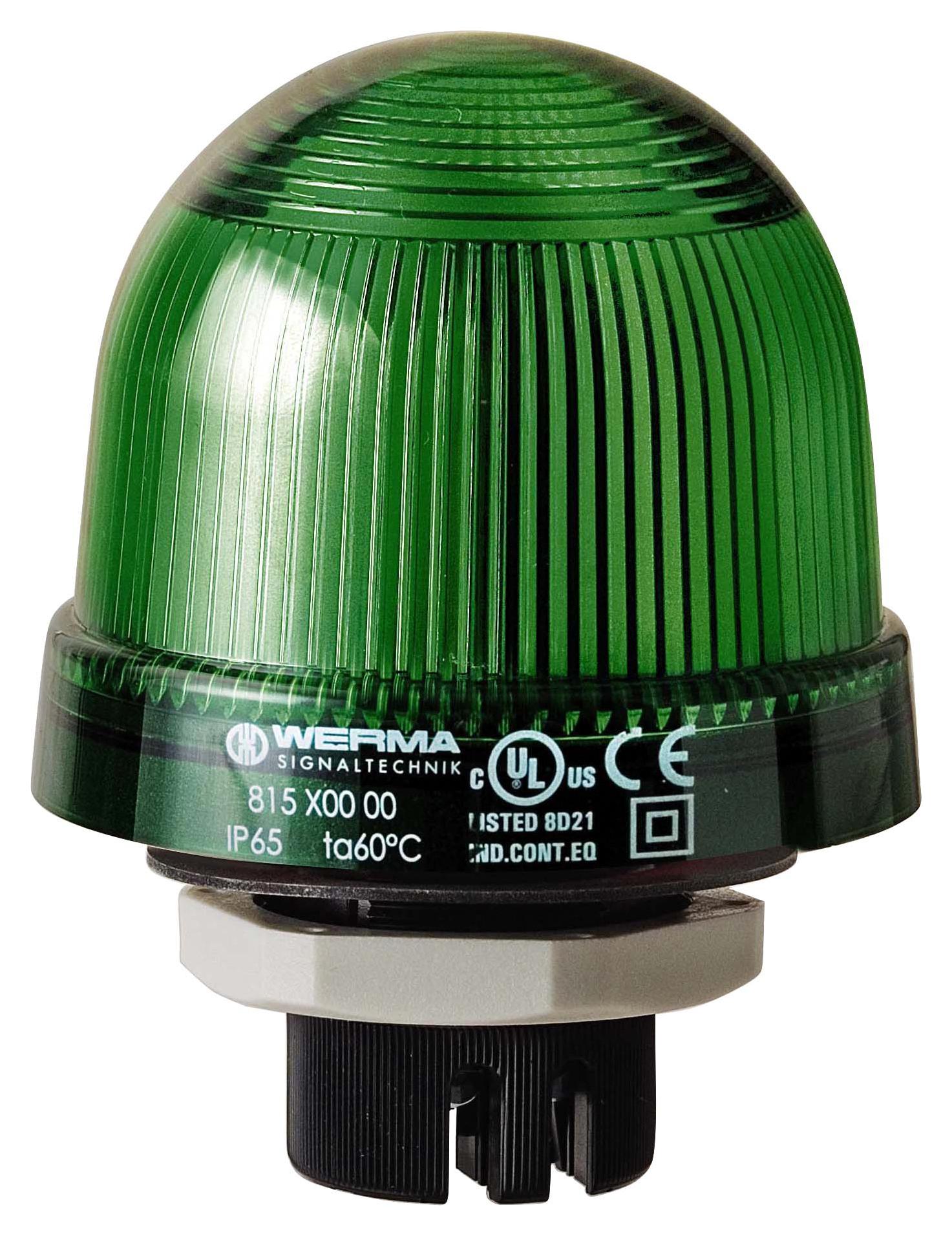 Werma 81620068 Beacon, Led, Steady, Green, 230Vac