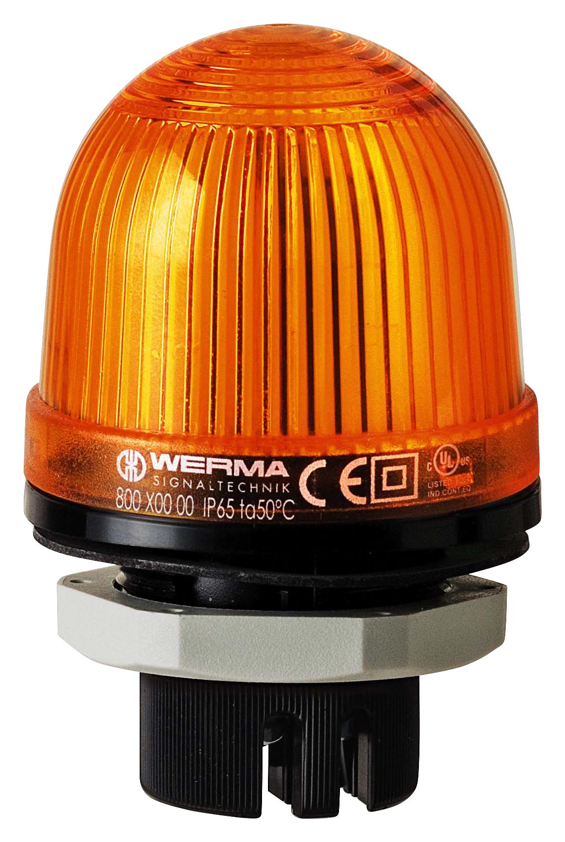 Werma 80230068 Beacon, Xenon, Flashing, Yellow, 230Vac