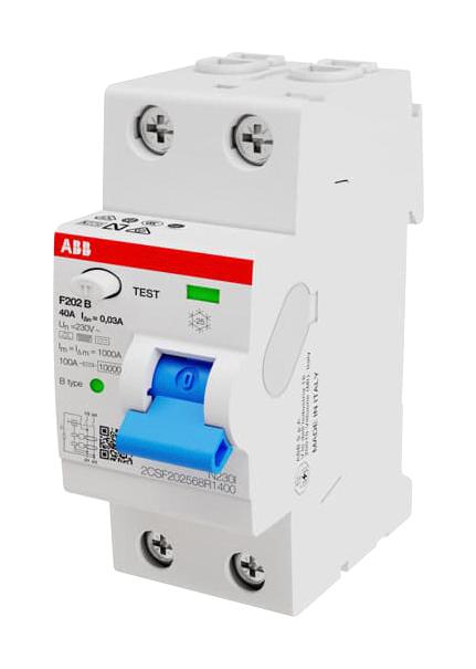 Abb 2Csf202568R1400 Rccb, 2 Pole, 40A, 230Vac