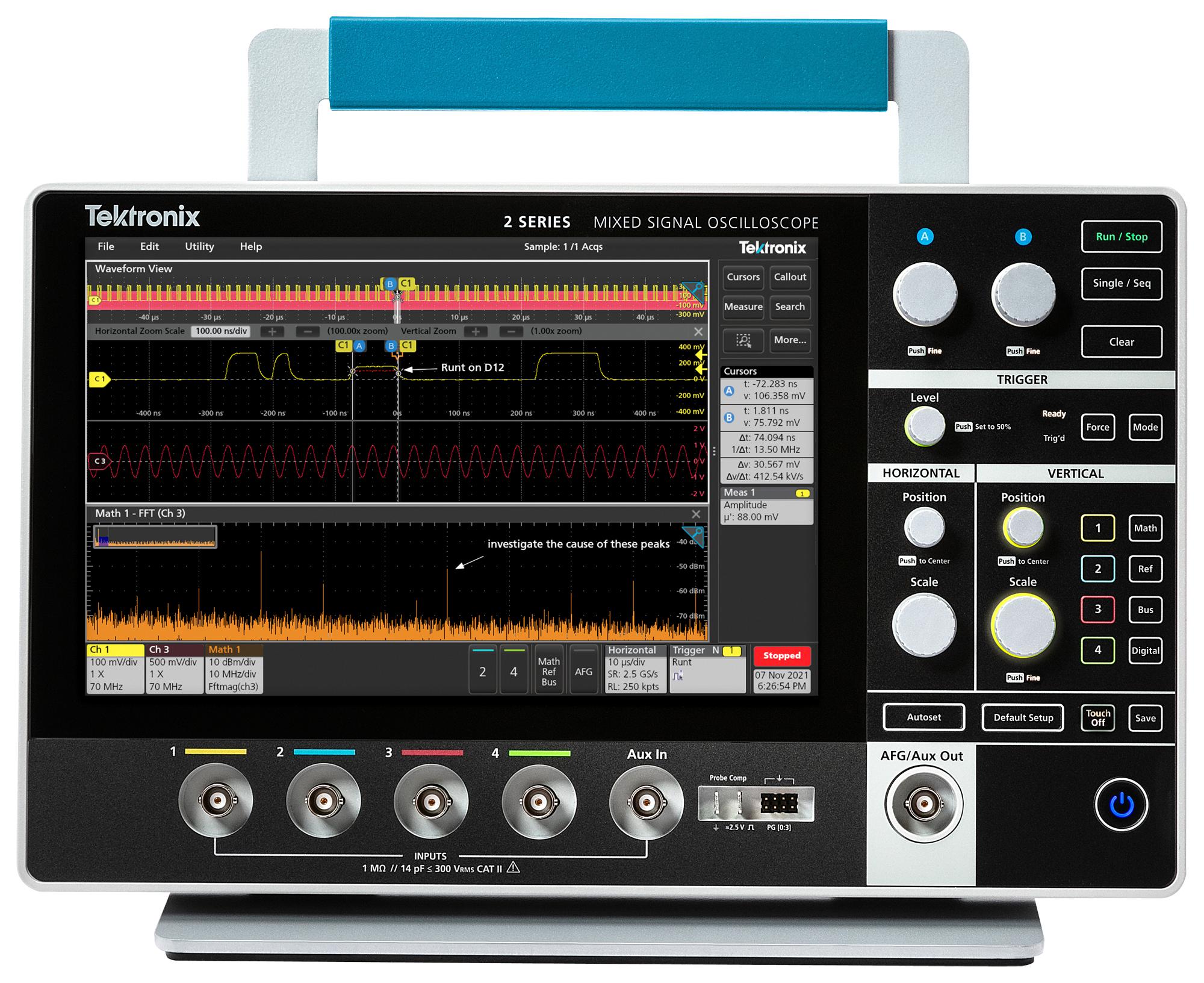 Tektronix Mso24 2-Bw-500 Oscilloscope, 500Mhz, 2.5Gsps